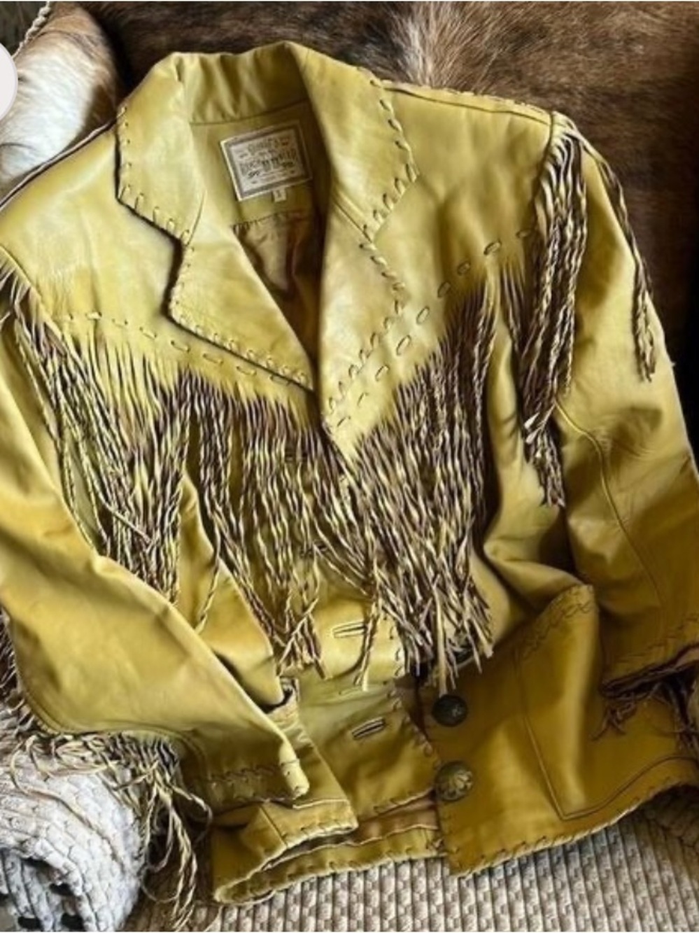 Vintage Double D Ranchwear Camel Fringe Long Western Boho